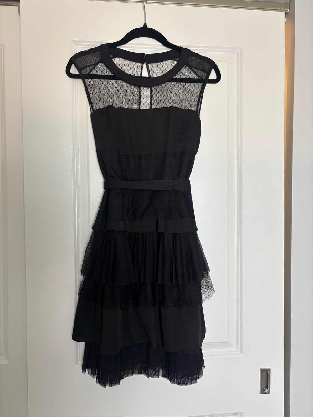 Max & Cleo Black Tiered Lace Dress